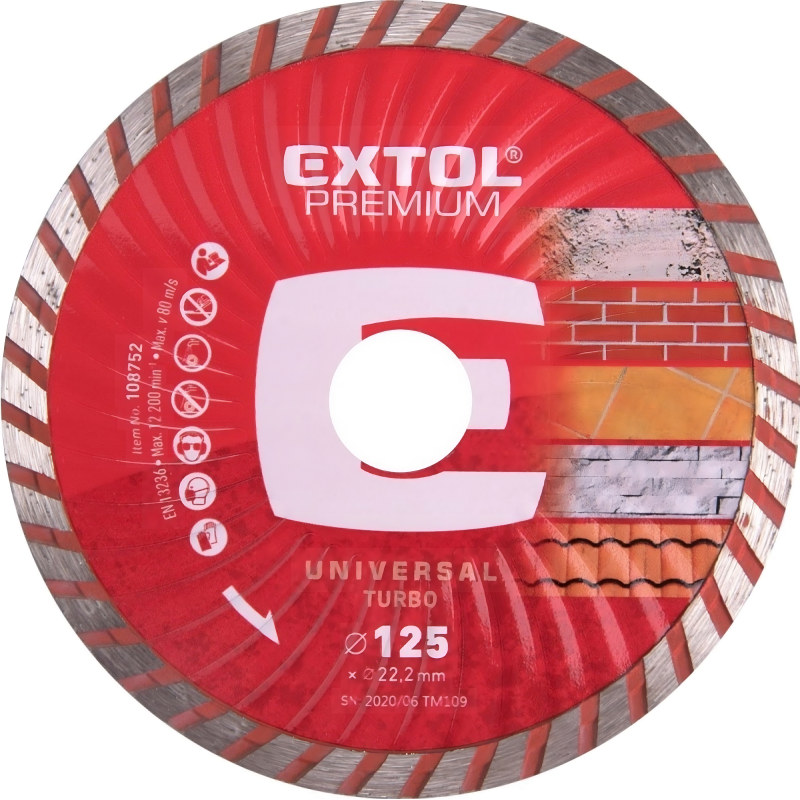 Kotouč diamantový 125 mm turbo EXTOL PREMIUM