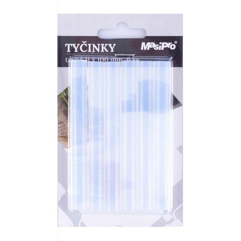 Tyčinky do tavné pistole 11 mm, transparentní, 6 ks