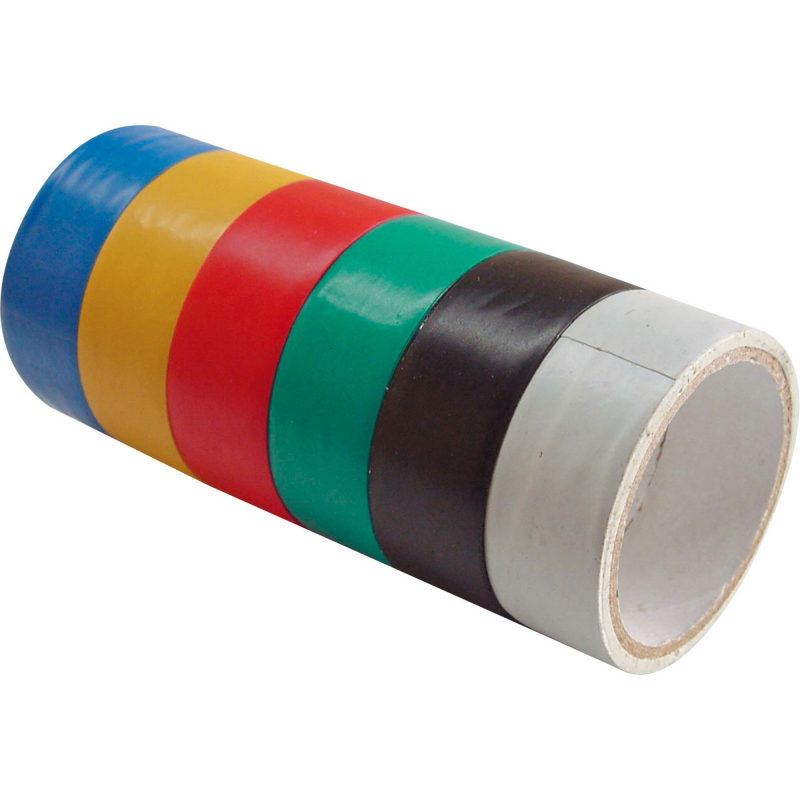 6x páska izolační PVC 19mm x 3 m x 0,13 mm, barevný mix