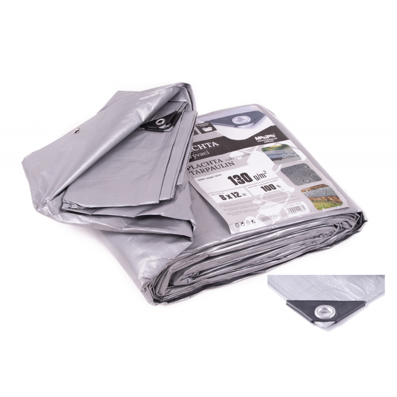 Plachta nepromokavá 8 x 12m 130g/m2, vyztužené rohy