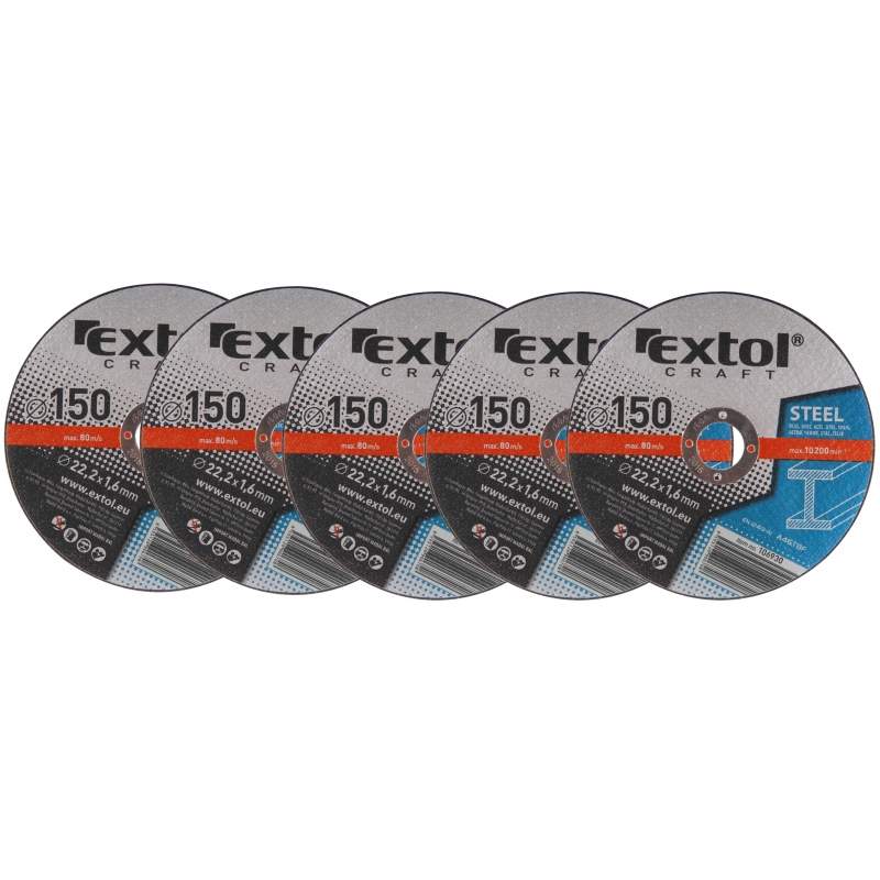 5x kotouč řezný na kov 150x1,6mm EXTOL Craft