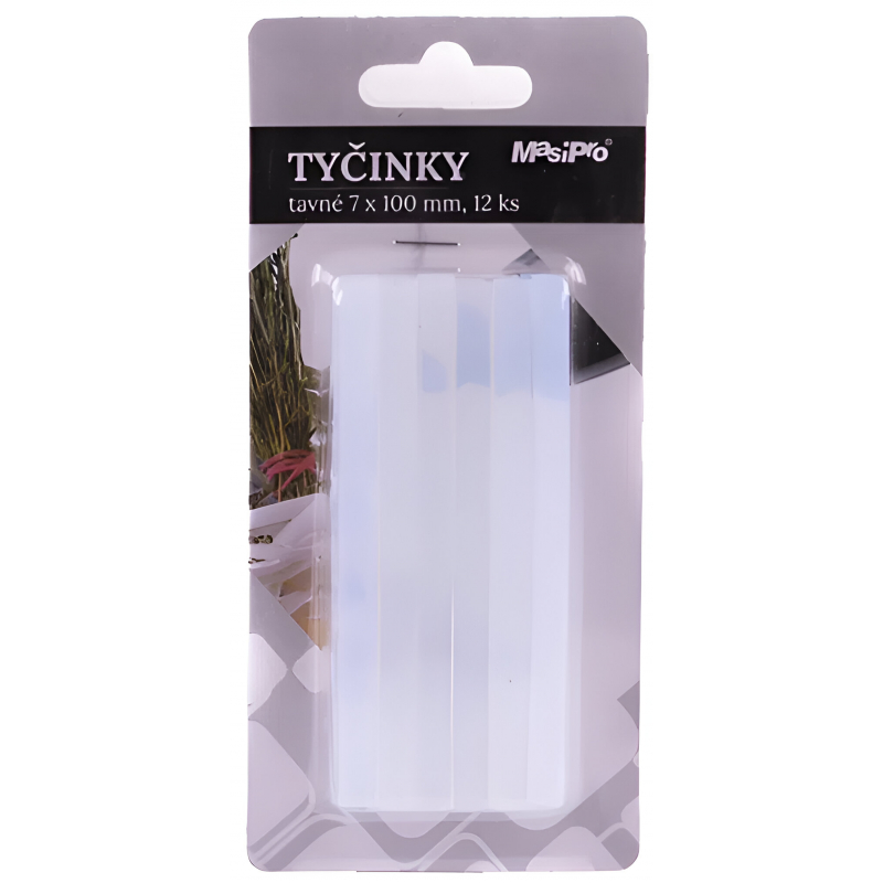 Tyčinky do tavné pistole 7 mm, transparentní, 12 ks
