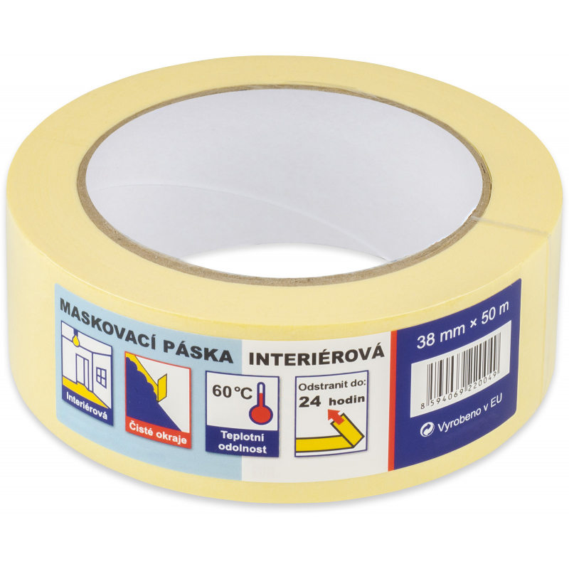 Páska maskovací 38mm x 50m, krepová