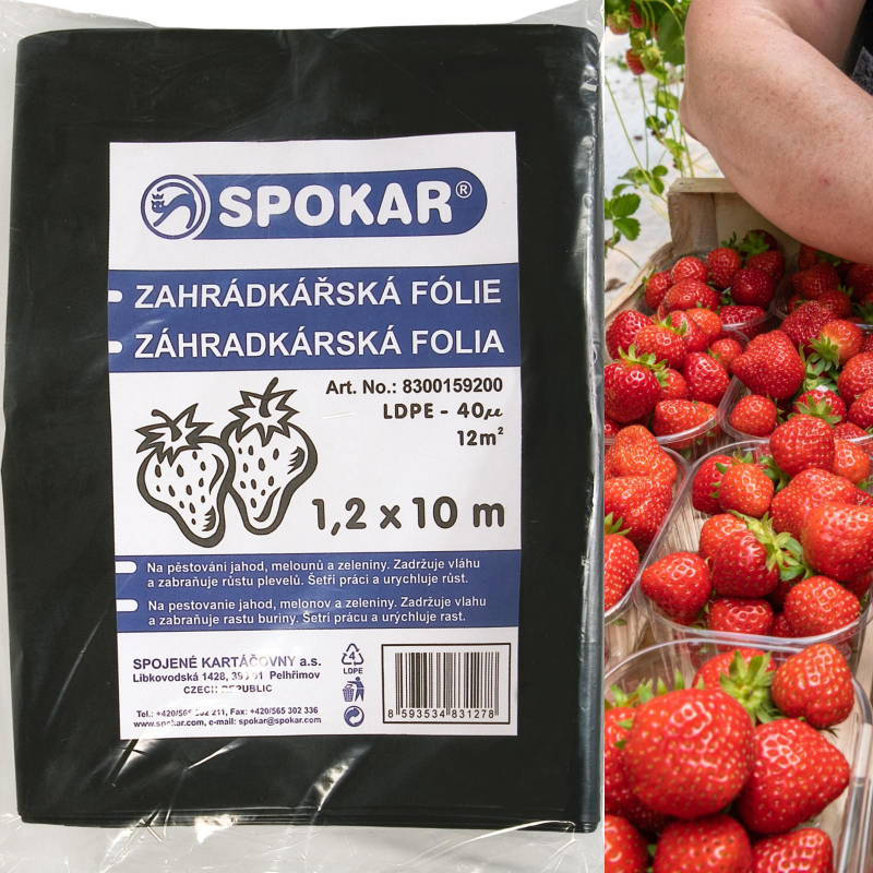 Fólie zahrádkářská černá Spokar 10 x 1,2 m