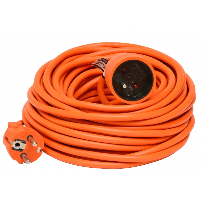 Prodlužovák 10A/15m max. 2300W 3x1 mm2, oranžový