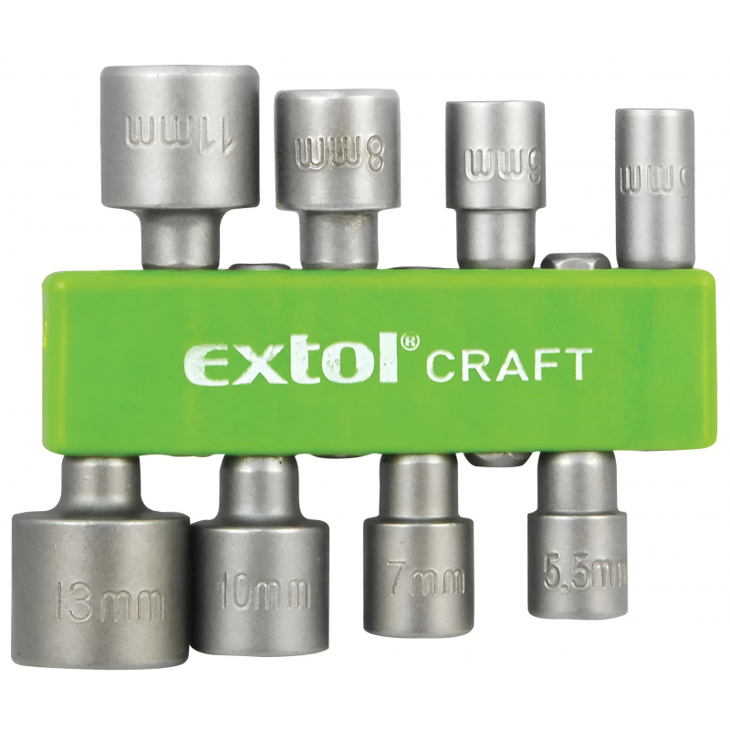 Klíče 8ks nástrčné CrV 5-13mm do vrtačky EXTOL Craft 10213
