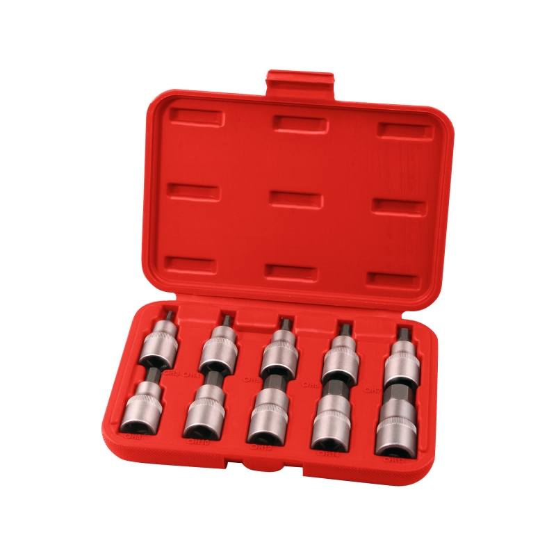 Klíče 10ks nástrčné CrV 1/2" HEX EXTOL Premium 8818120