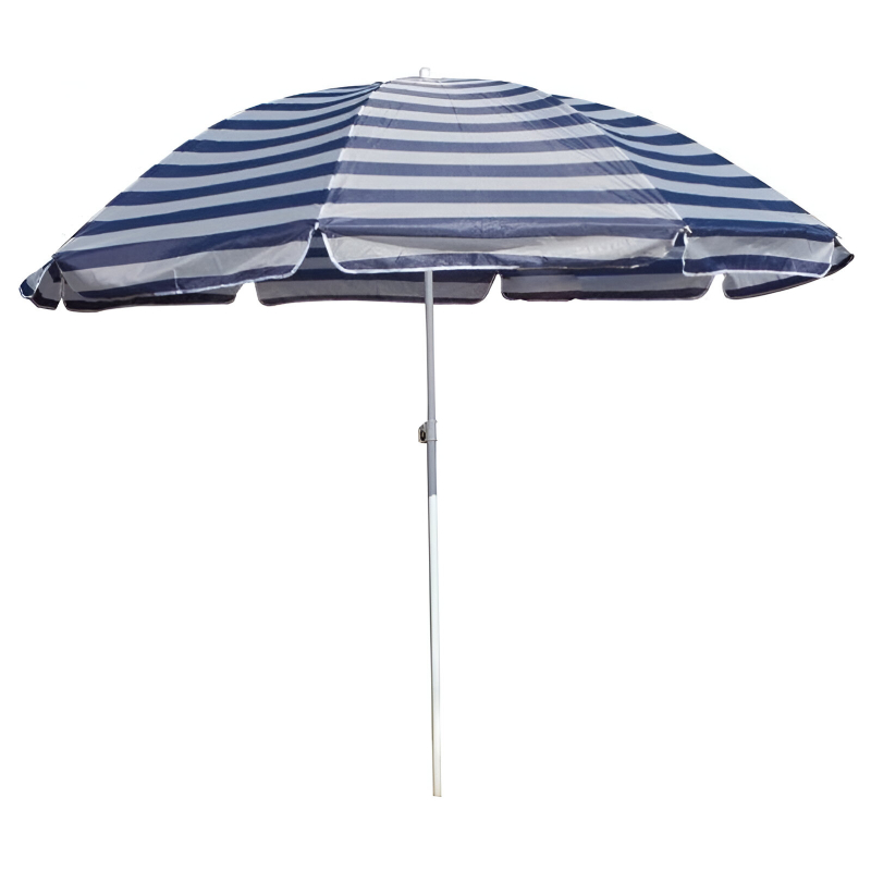 Slunečník 230cm plážový Happy Green modré pruhy