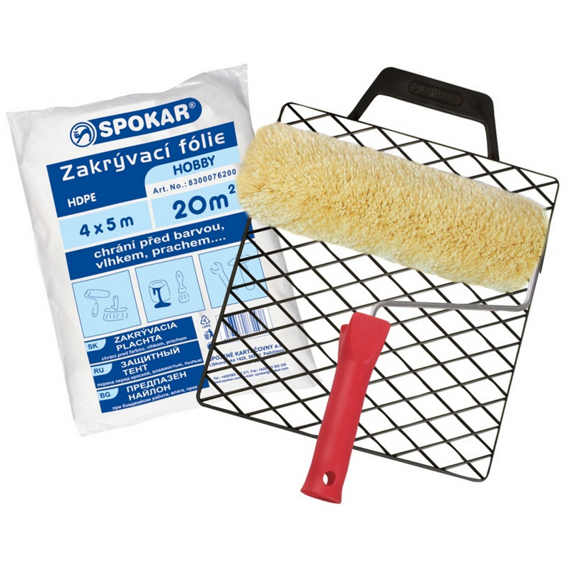 Souprava Spokar: váleček 25 cm plyš, držák, mřížka, fólie