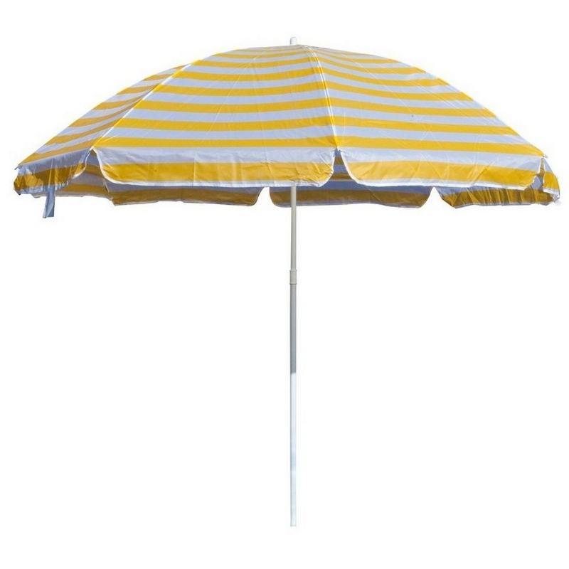 Slunečník 230cm plážový Happy Green žluté pruhy