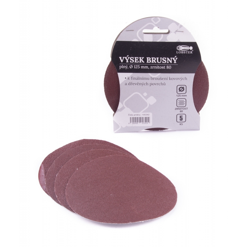5x 125mm P80 pap�r brusn� v�sek pln�