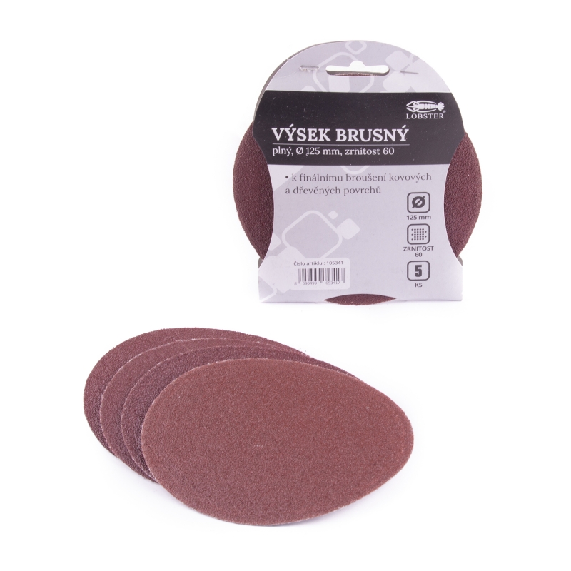 5x 125mm P60 pap�r brusn� v�sek pln�