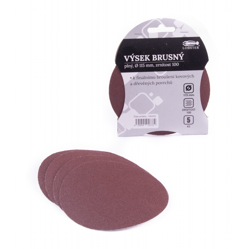 5x 115mm P100 papír brusný výsek plný