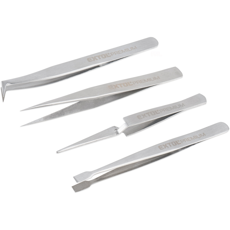Pinzety nerez 4 ks sada EXTOL Premium 8859100