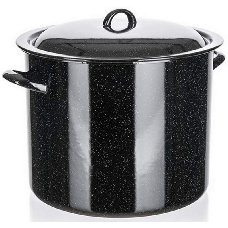 Hrnec Banquet �ern� smalt s poklic� 30 cm