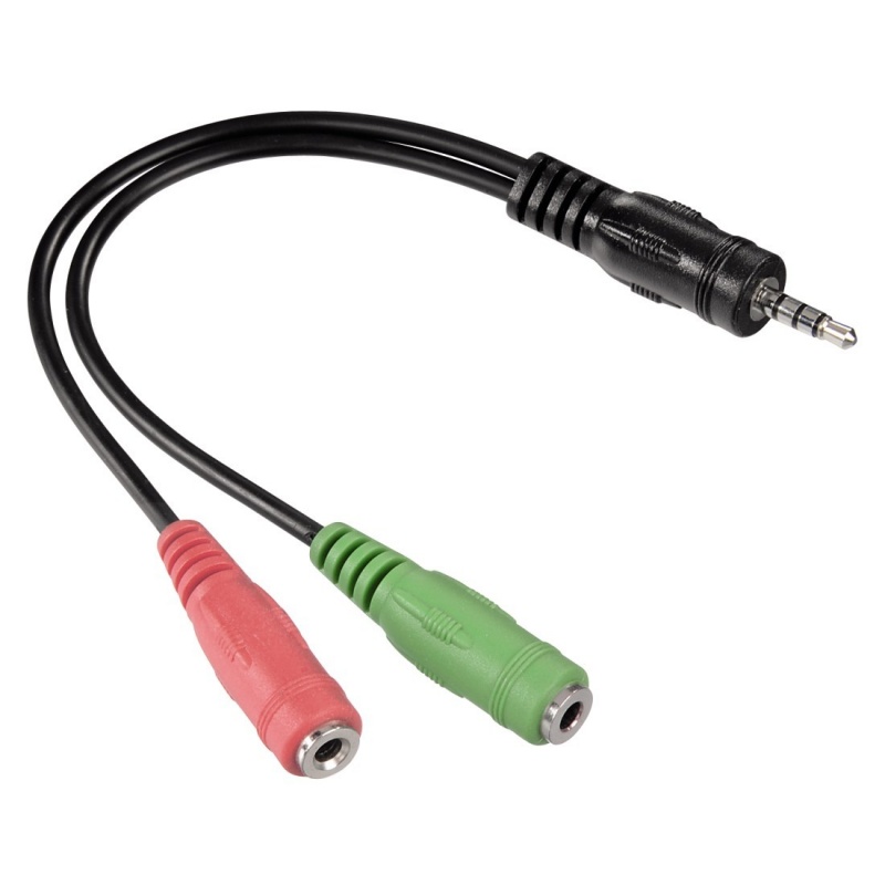 Redukce jack 3,5mm 4pol. - 2x jack z�suvka 3,5 mm, pro headsety, HAMA