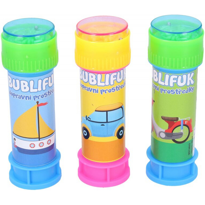 Bublifuk 11cm/50ml s kuli�kou ve v��ku, dopravn� prost�edek