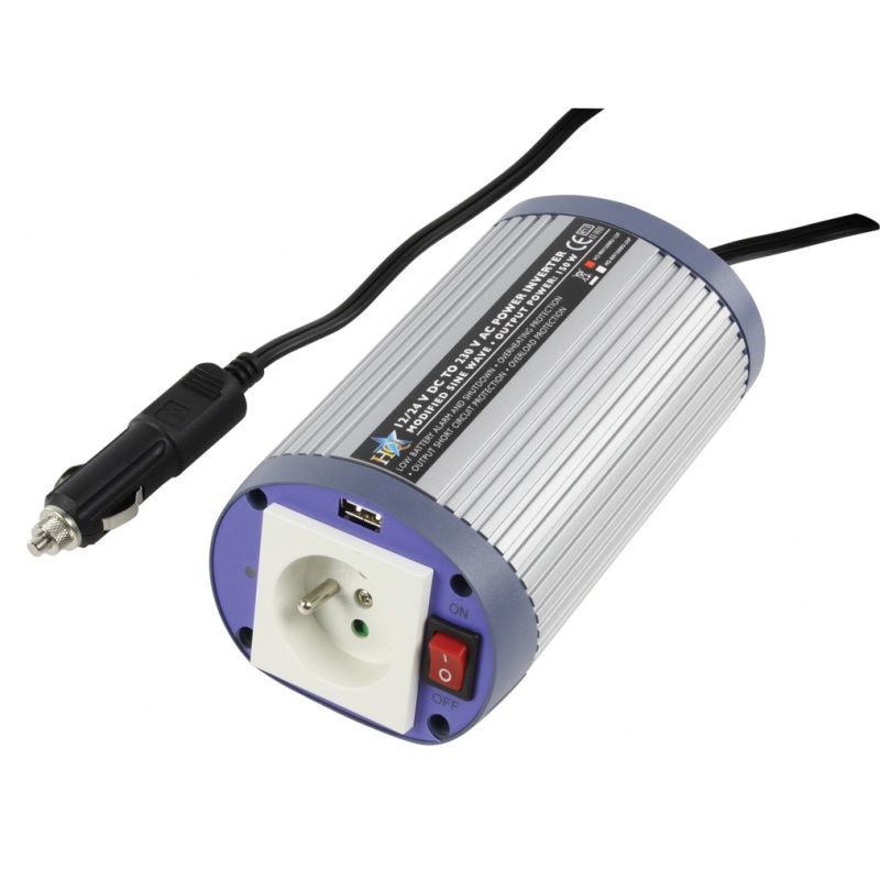 Měnič napětí HQ 12V na 230V max300W, USB