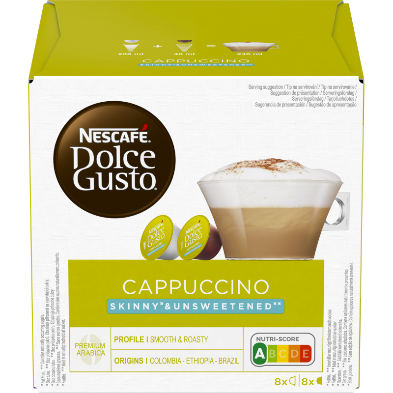 NESCAF� Dolce Gusto Cappuccino Skinny & Unsweetened 8+8 ks