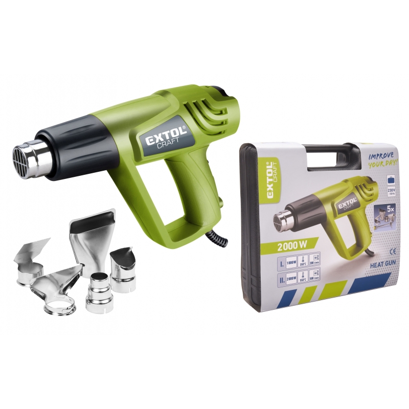Pistole horkovzdu�n� EXTOL 411023 2000W v kufru s p��slu�enstv�m