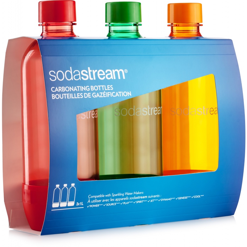SODASTREAM lahve 1l TriPack Orange/Red/Green
