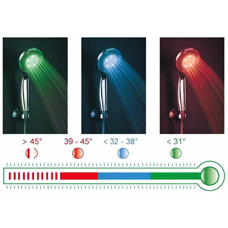 Sprchová hlavice 100mm LED dle teploty 5funkční Freshhh