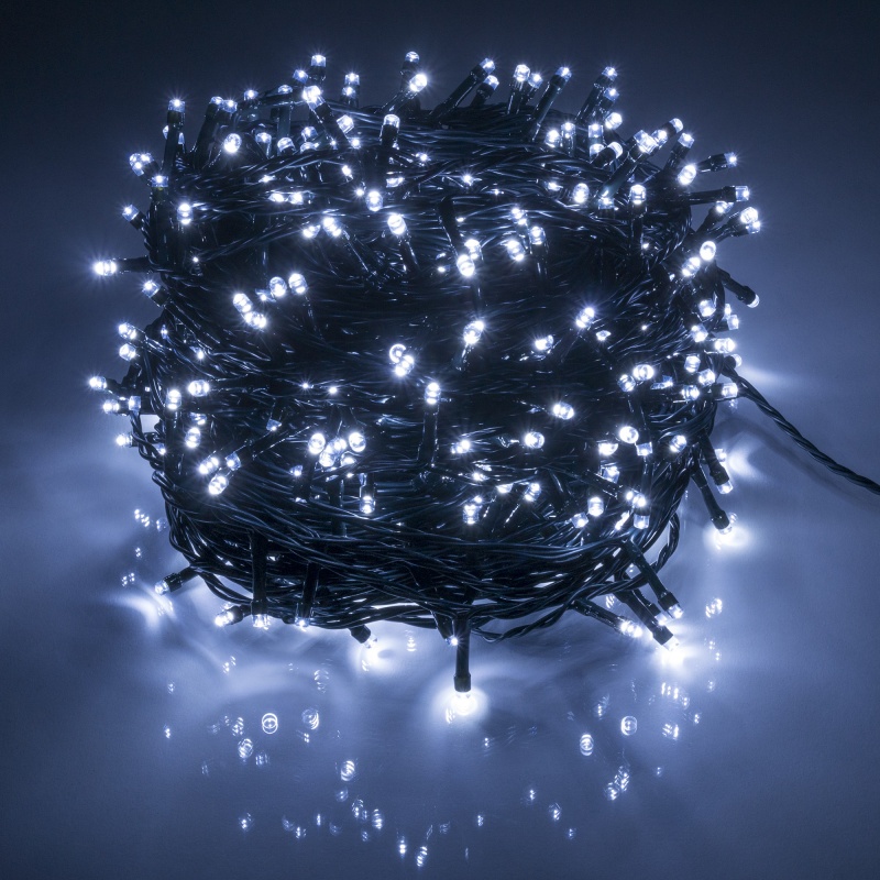 Světelný řetěz 500 LED 50+5 m, 8 funkcí, IP44 studená bílá