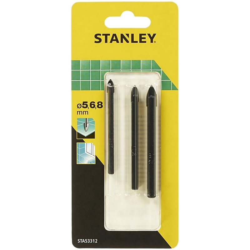 Vrt�ky do obklad� a skla Stanley STA53312-QZ 5-6-8mm, 3ks