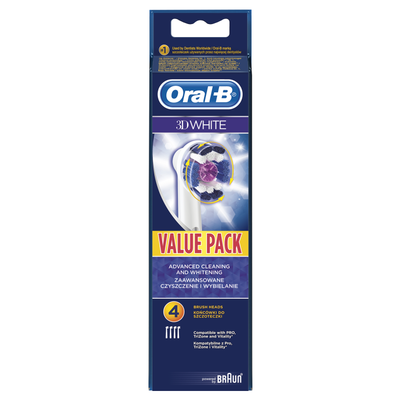 Náhradní hlavice Oral-B EB 18-4 3D White 4 ks