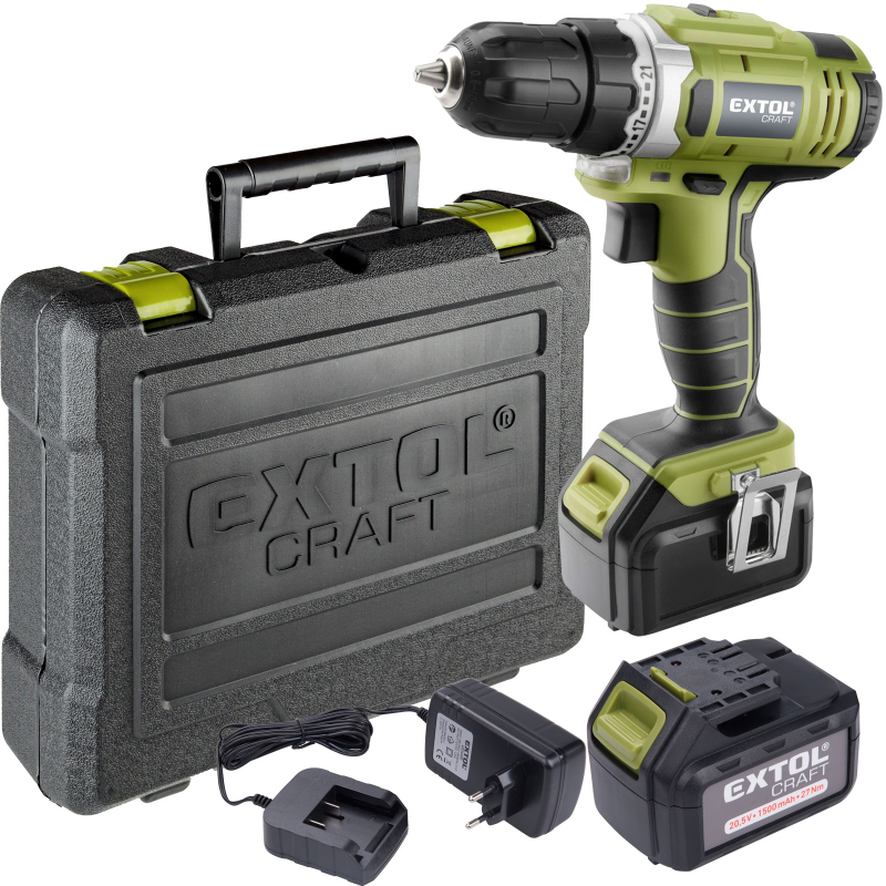 Vrtačka aku EXTOL Craft 402440, 20V 2x Li-Ion 1.5 Ah