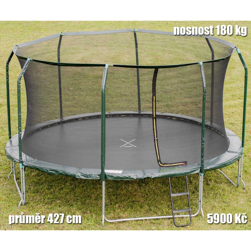 Trampolína 427cm Lagrada + ochranná síť a žebřík