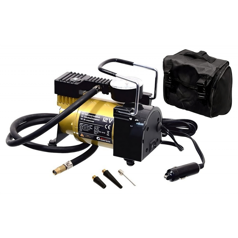 Kompresor 12V 35l/min,9 bar Compass Tornado s manometrem, do auta
