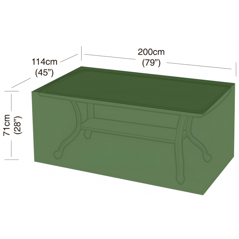Obal na obdélníkový 8místný stůl - 200x114x71cm, PE 90g/m2
