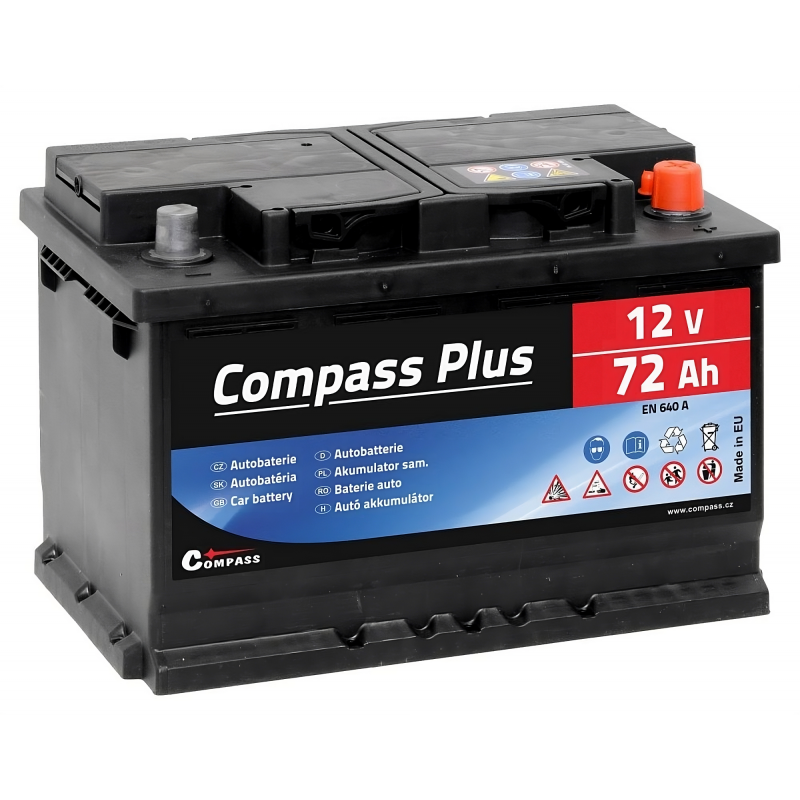 Autobaterie 12V/72Ah/640A pravá Compass Plus