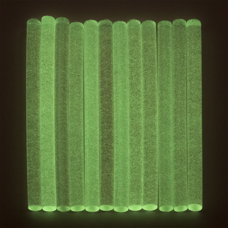 Tyčinky do tavné pistole 7 mm, svítí ve tmě, fluorescentní, 12 ks