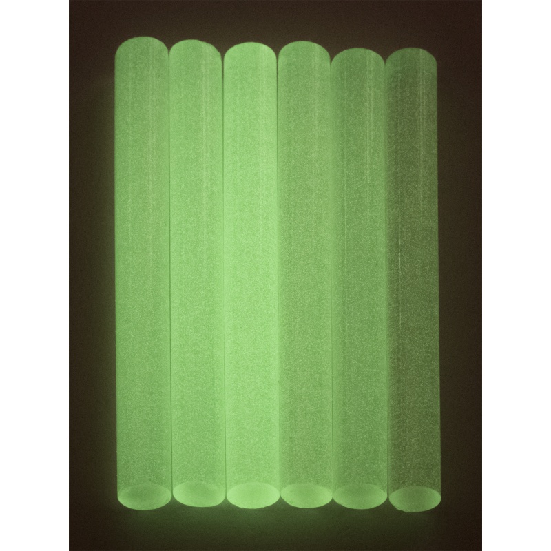 Tyčinky do tavné pistole 11 mm, svítí ve tmě, fluorescentní, 6 ks