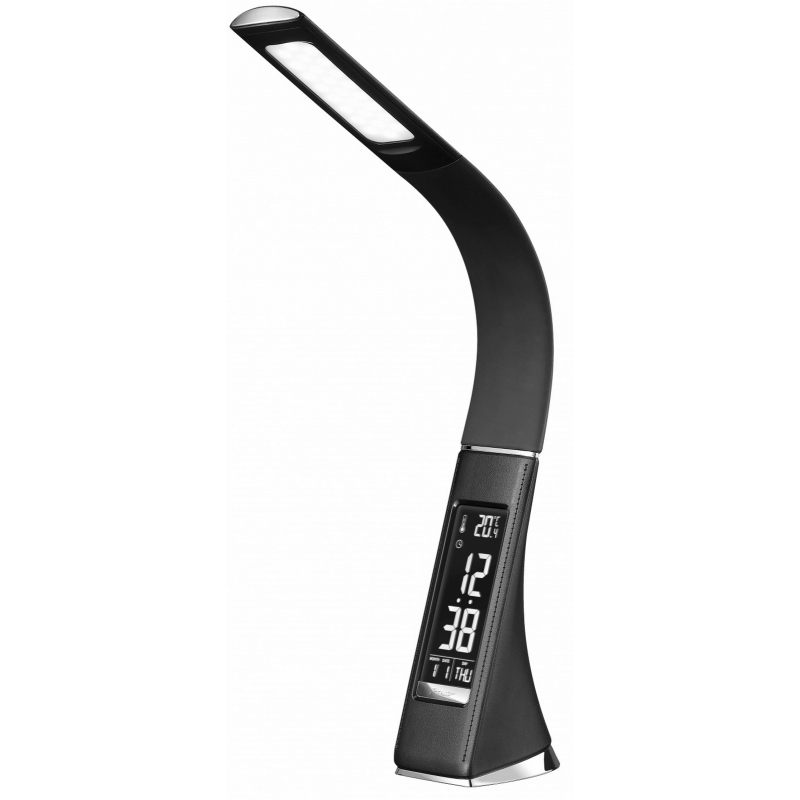 Solight WO46-B lampa stolní stmívatelná, 6W, 4100K, design kůže, černá