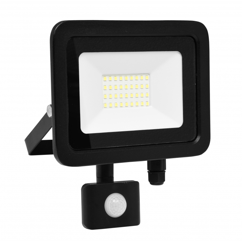 Reflektor LED 2400lm, 30W s PIR čidlem, 5000K, IP44