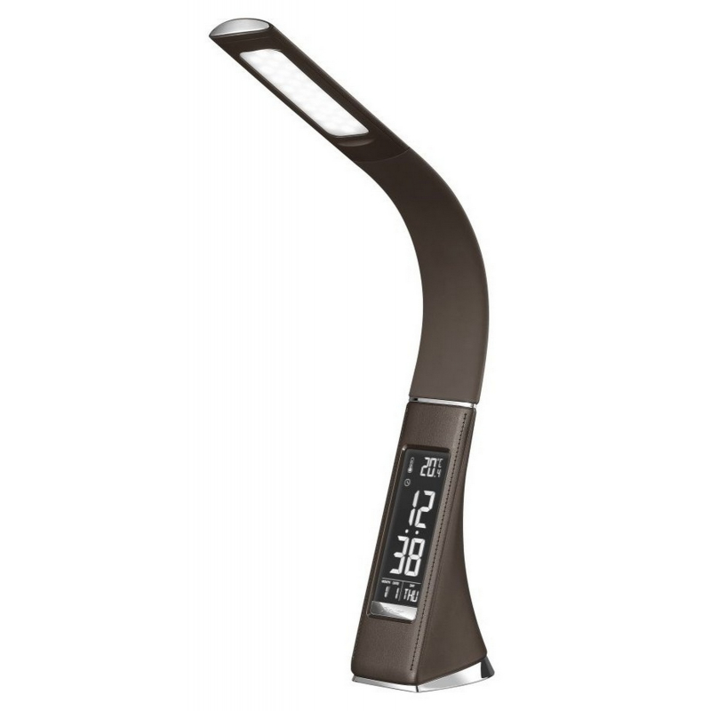 Solight WO46-H lampa stolní stmívatelná, 6W, 4100K, design kůže, hnědá