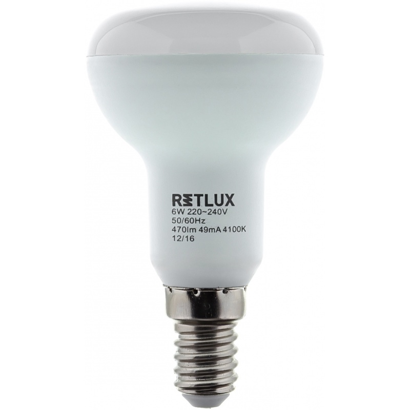 Žárovka Retlux R50 E14/6W LED, 3000K, 470lm