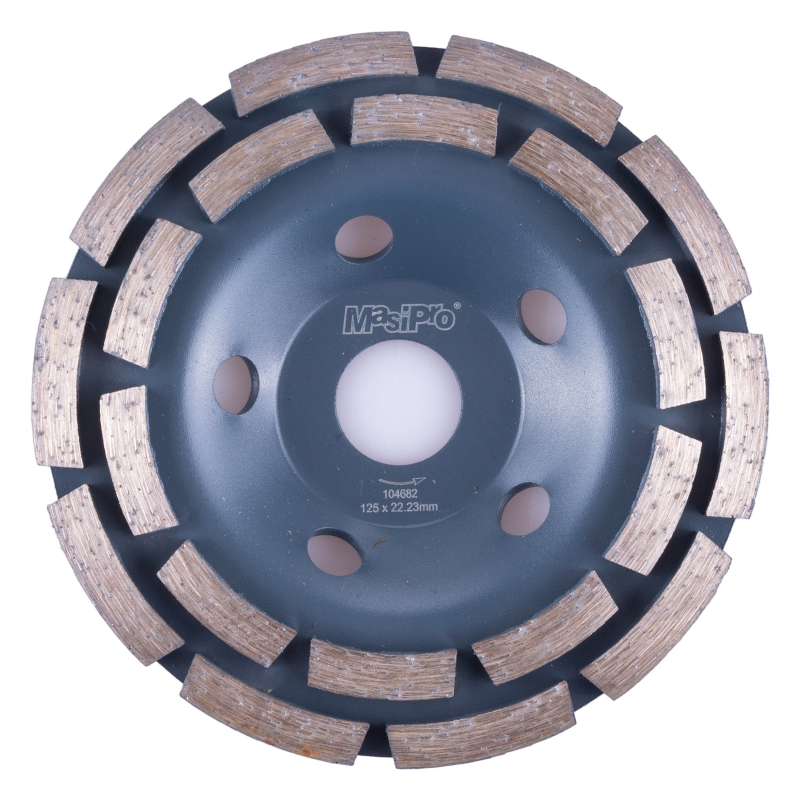 Kotouč diamantový turbo 125 mm brusný dvouřadý Masipro