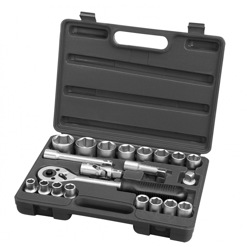 Klíče 21ks nástrčné CrV 1/2" 10-32mm, ráčna EXTOL Premium 65231