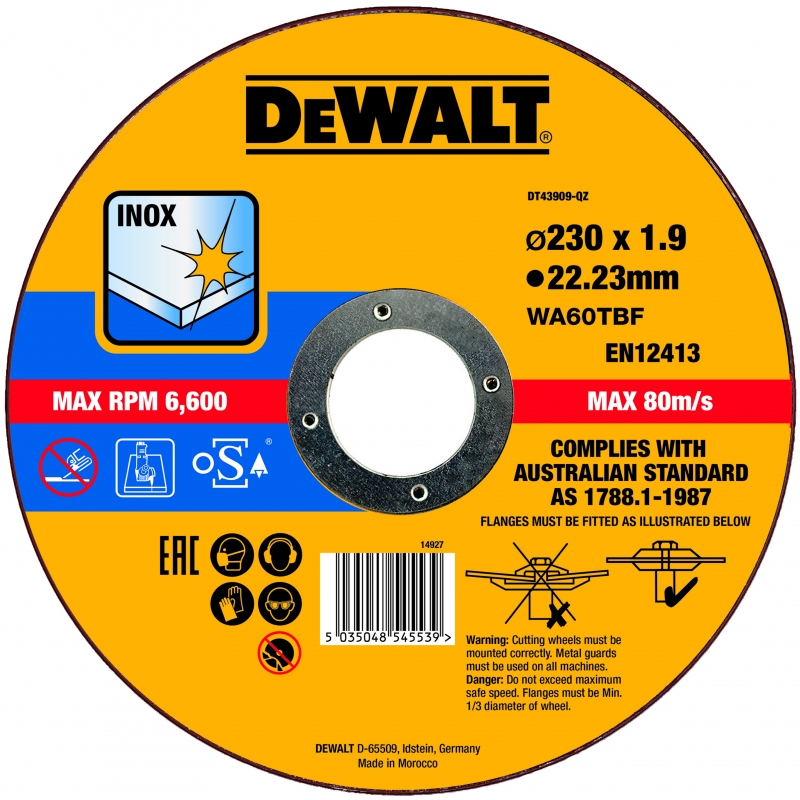 Kotou� �ezn� na nerez 230x22,2x1,9 mm Dewalt DT43909