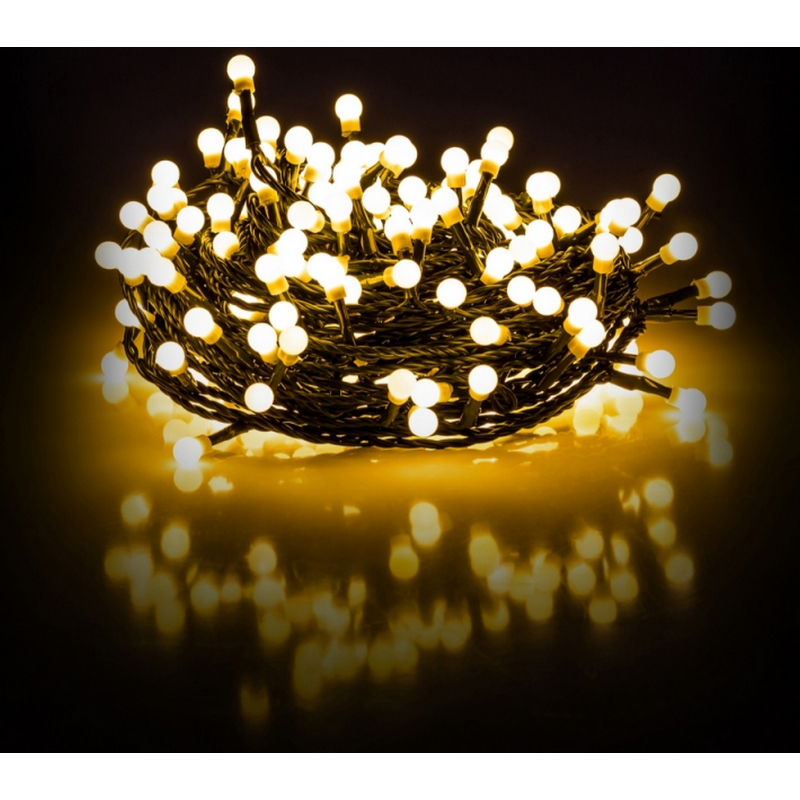 Světelný řetěz 200 LED kuličky 20+5 m, RETLUX RXL 223, IP44, teplá bílá, časovač 6/18 hod.
