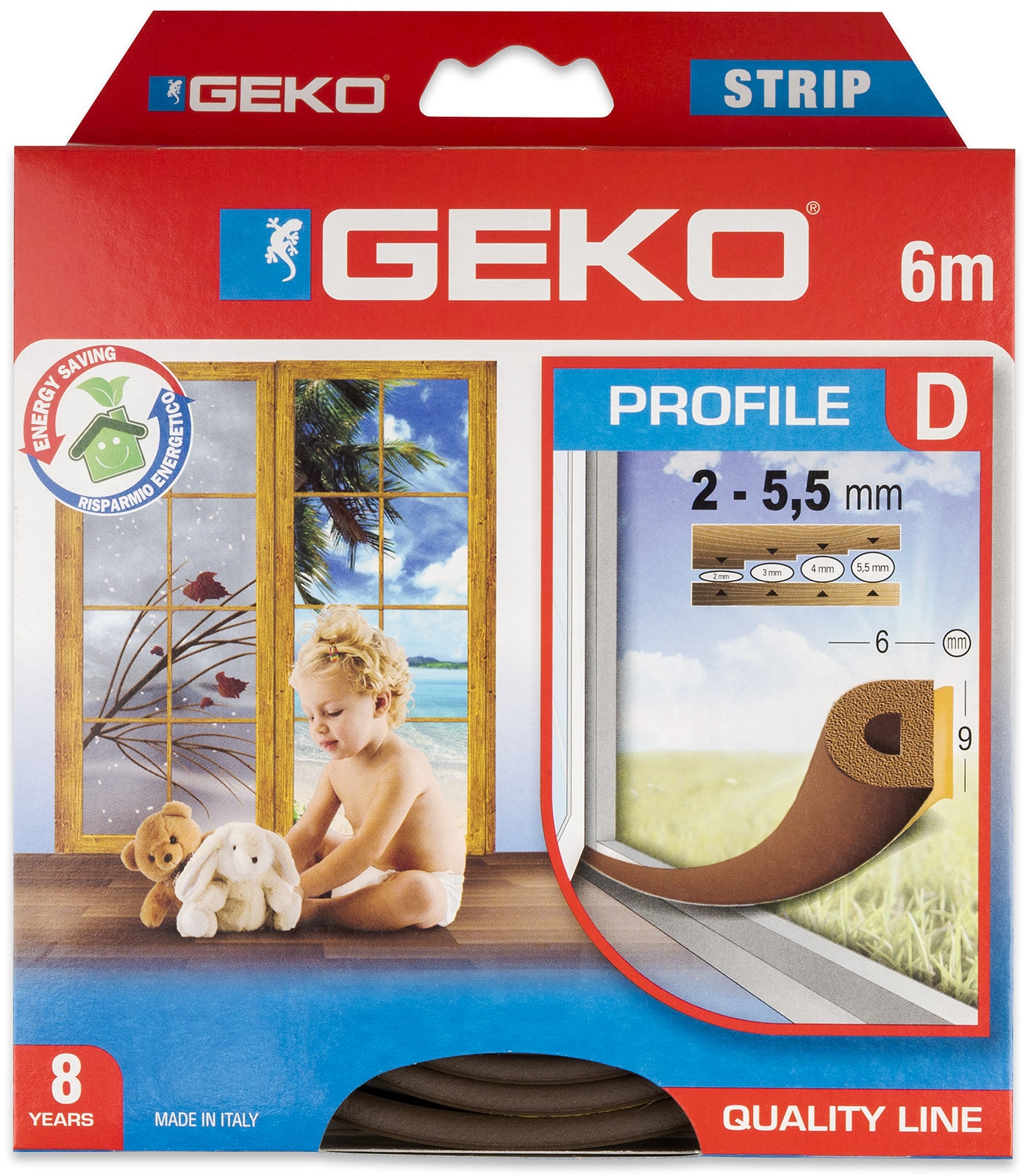 Těsnění do oken 6m/2-5,5mm mezera, hnědá, samolepicí