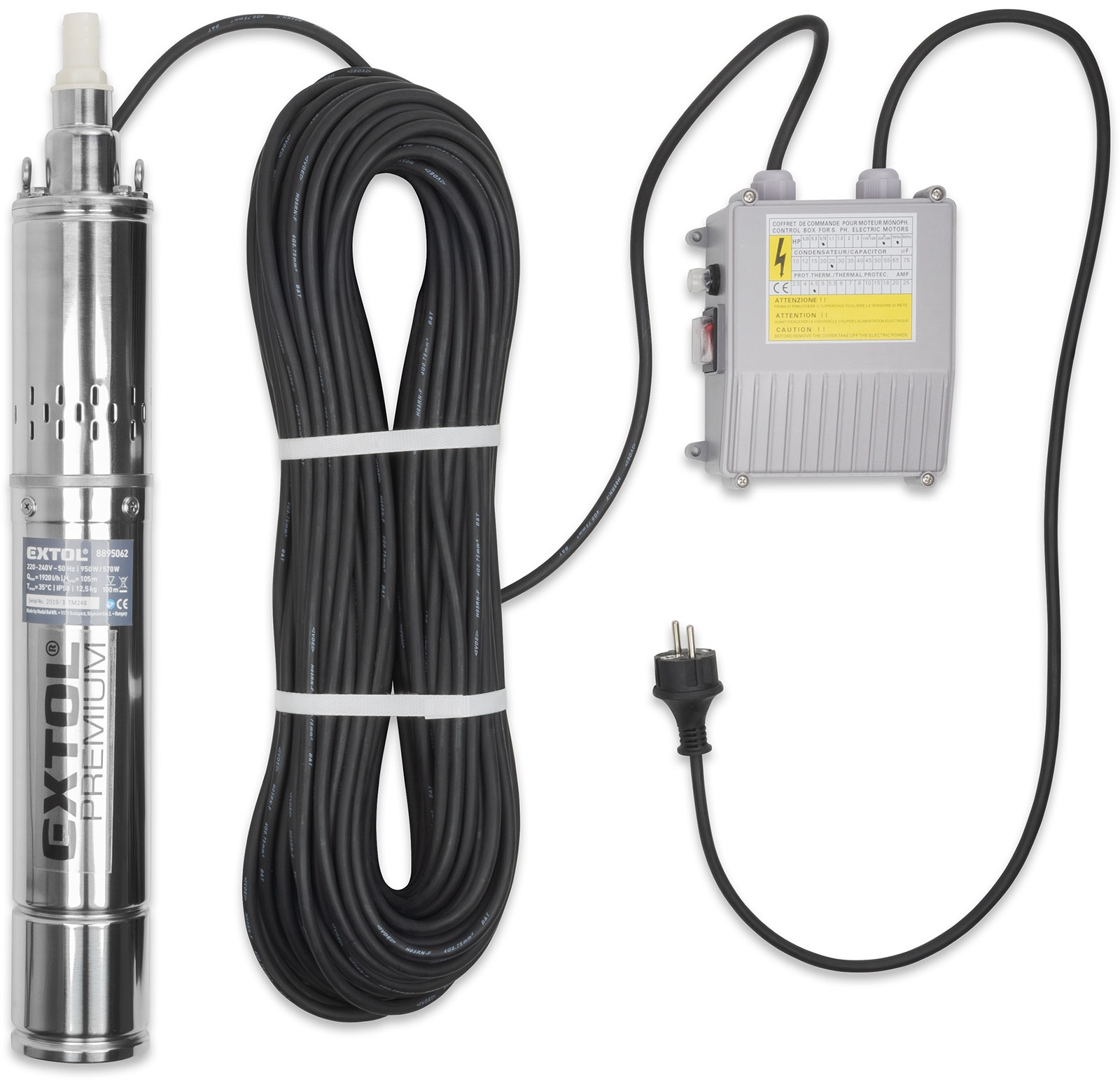 �erpadlo hlubinn� 105m/1920l/950W EXTOL PREMIUM 8895062 do vrtu
