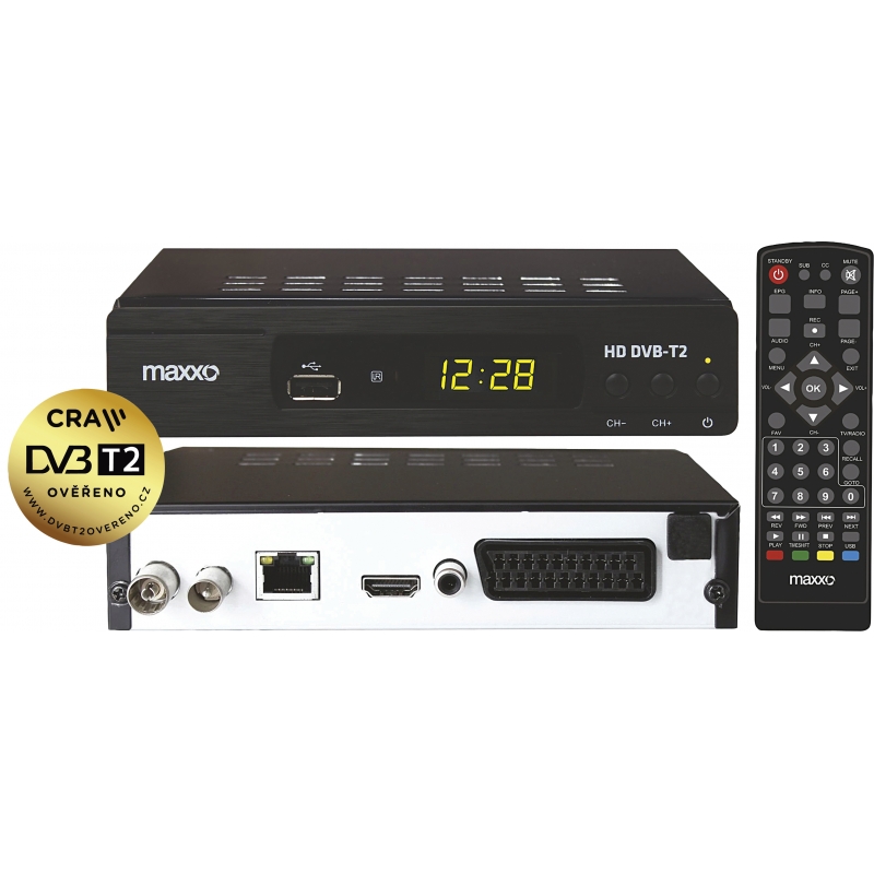 DVB-T přijímač MAXXO T2 H.265 IPTV
