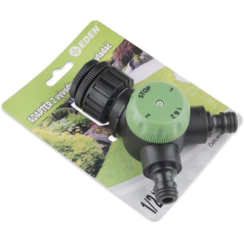 Adaptér s 2 vývody, 1/2"-3/4" funkce STOP