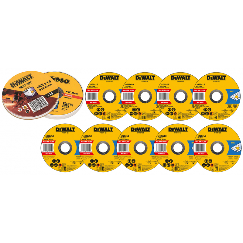 10x kotouč řezný na nerez 125x1mm Dewalt DT3507
