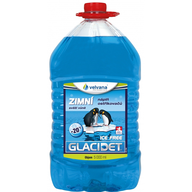 5l -20°C kapalina zimní do ostřikovačů Velvana Glacidet Ice Free, nemrznoucí směs s vůní, PET
